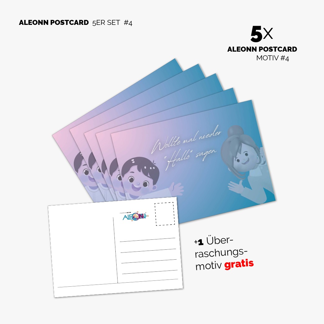 5 x Postkarte: Wollte mal wieder Hallo sagen