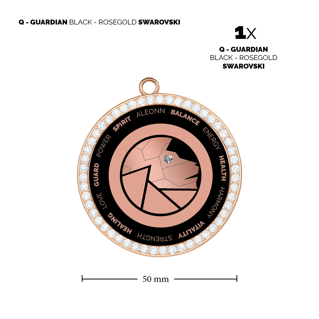 Q-Guardian black-rosegold Swarovski maxi