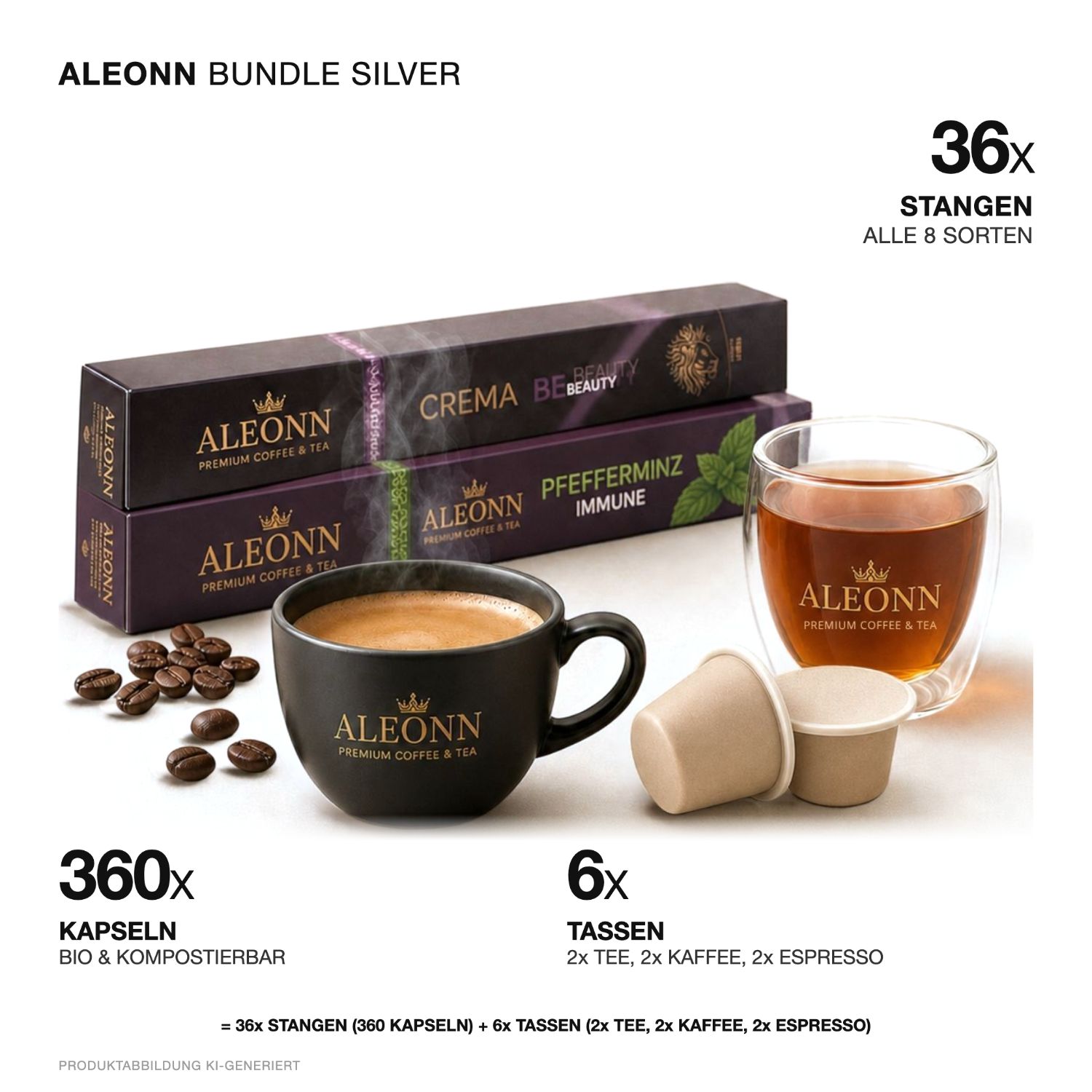 ALEONN COFFEE & TEA Bundle Silver Lieferung ab Nov. 26