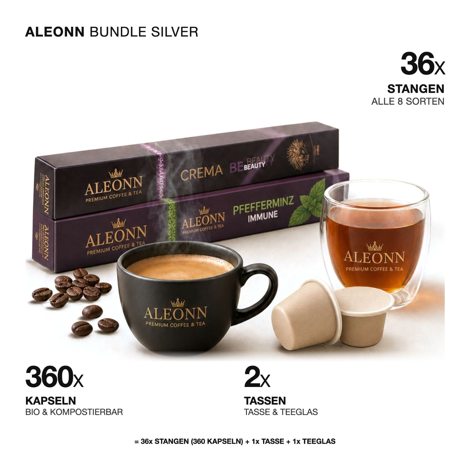 ALEONN COFFEE & TEA Bundle Silver Lieferung ab Nov. 26