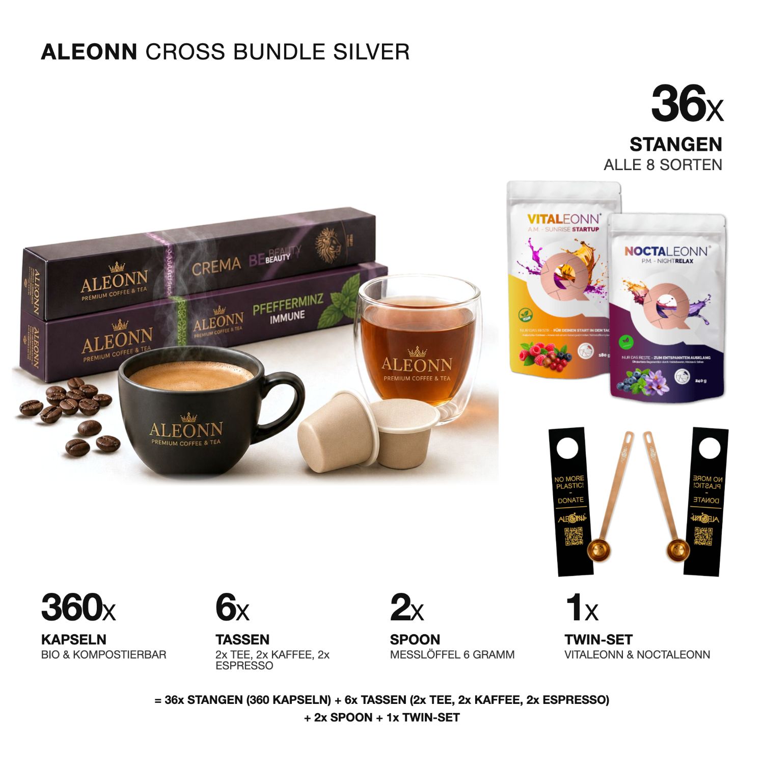 ALEONN COFFEE & TEA Cross Bundle Silver Lieferung ab Nov. 26