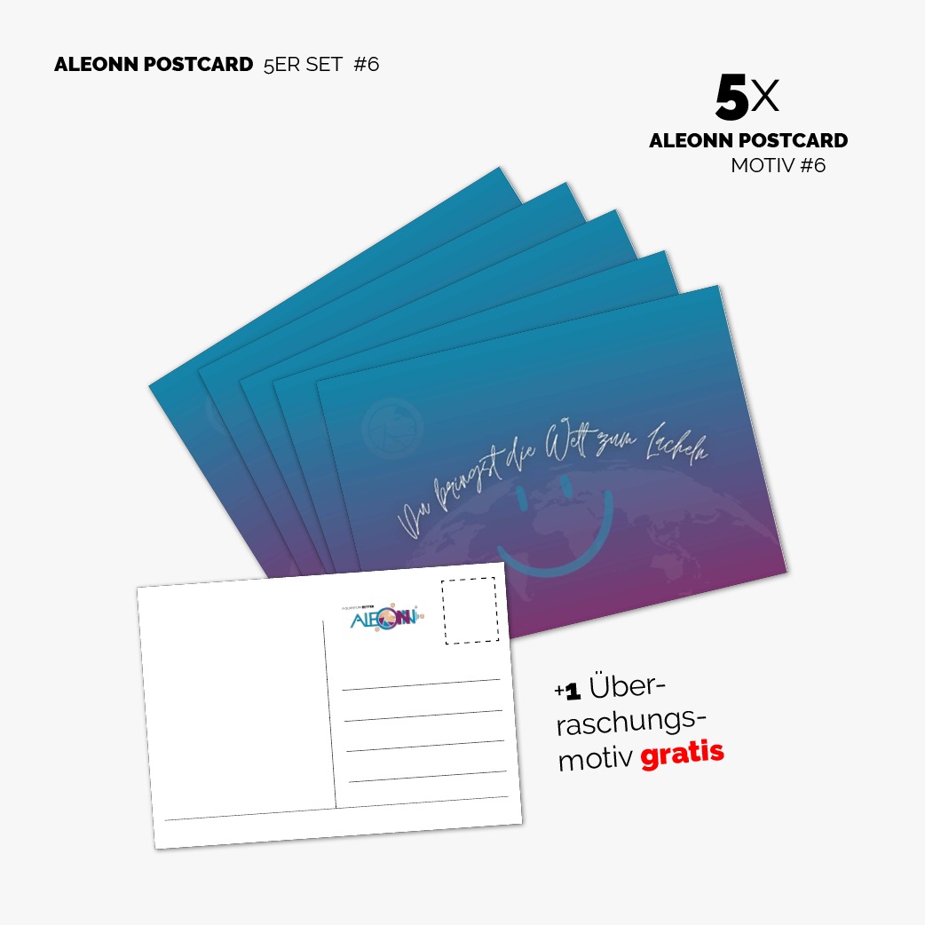 5 x Postkarte: Du bringst die Welt zum Lächeln